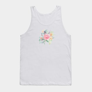 Watercolor Blush Pink Floral bouquet Tank Top